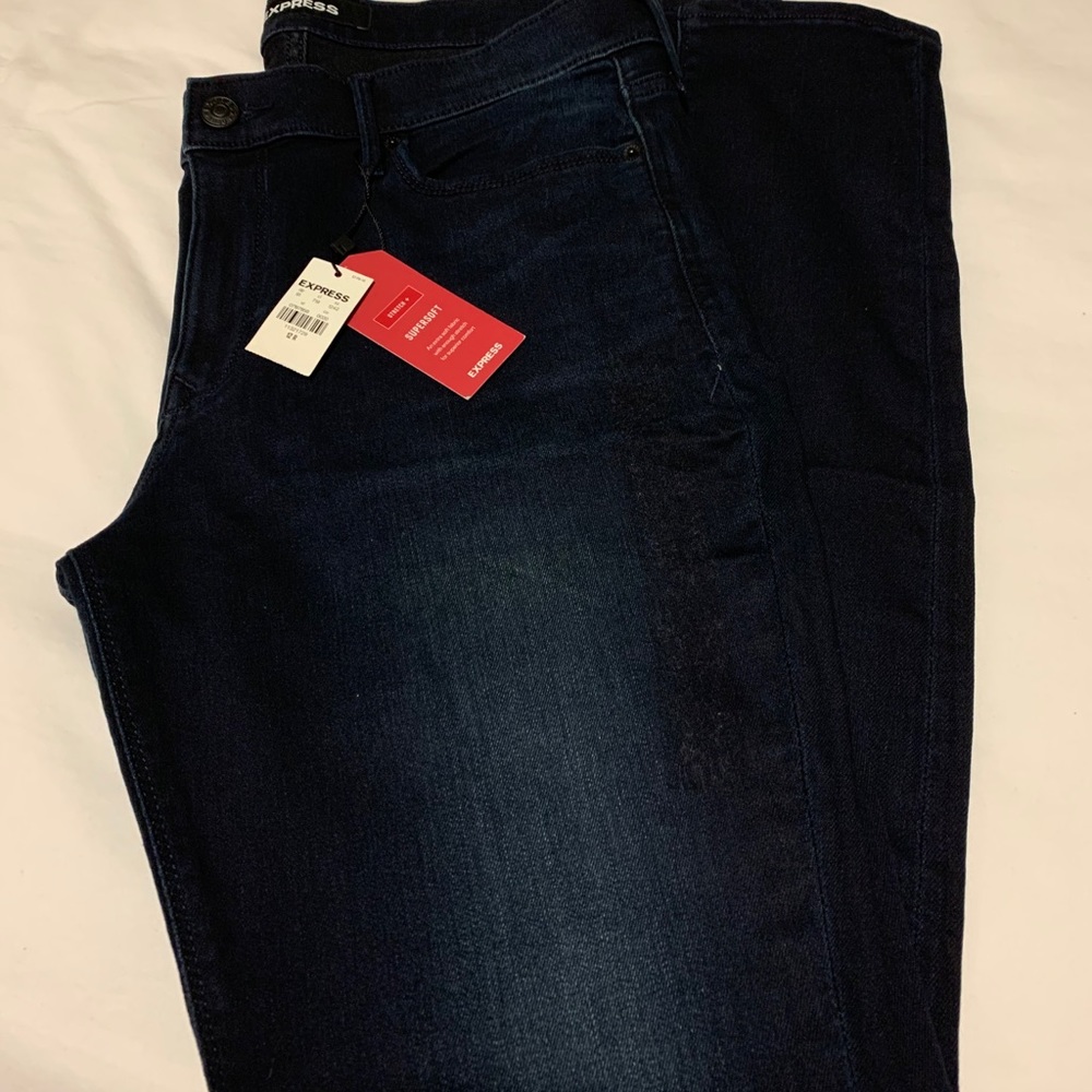 Express dark blue jeans Supersoft Mid Rise.